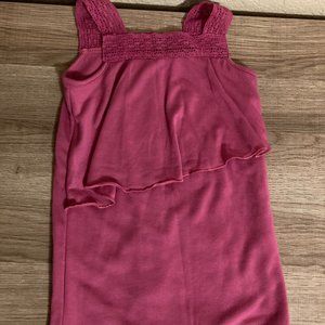 Appaman Mini Dark Pink Sun Dress Lace Trim Button Back 6-12 Months New With Tags